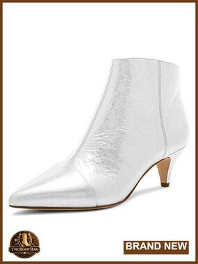 Women's Chic Low Kitten Heel Ankle Boots Pointed Toe Side Zipper Party Booties